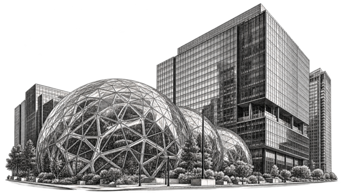 Amazon corporate headquarters, the company behind a $25 billion long-dated bond sale for AI infrastructure.
