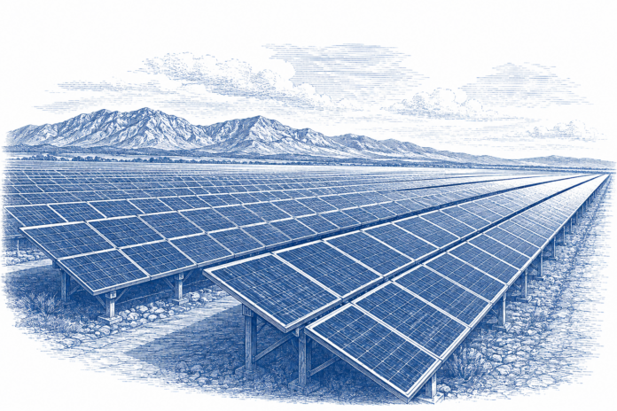 Solar panel arrays at the Concepción Mendizábal facility in Mexico developed by Atlas Renewable Energy.