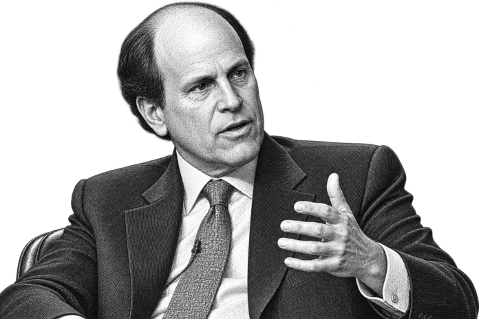 Michael Milken in an institutional business setting, reflecting his career in capital markets and finance.